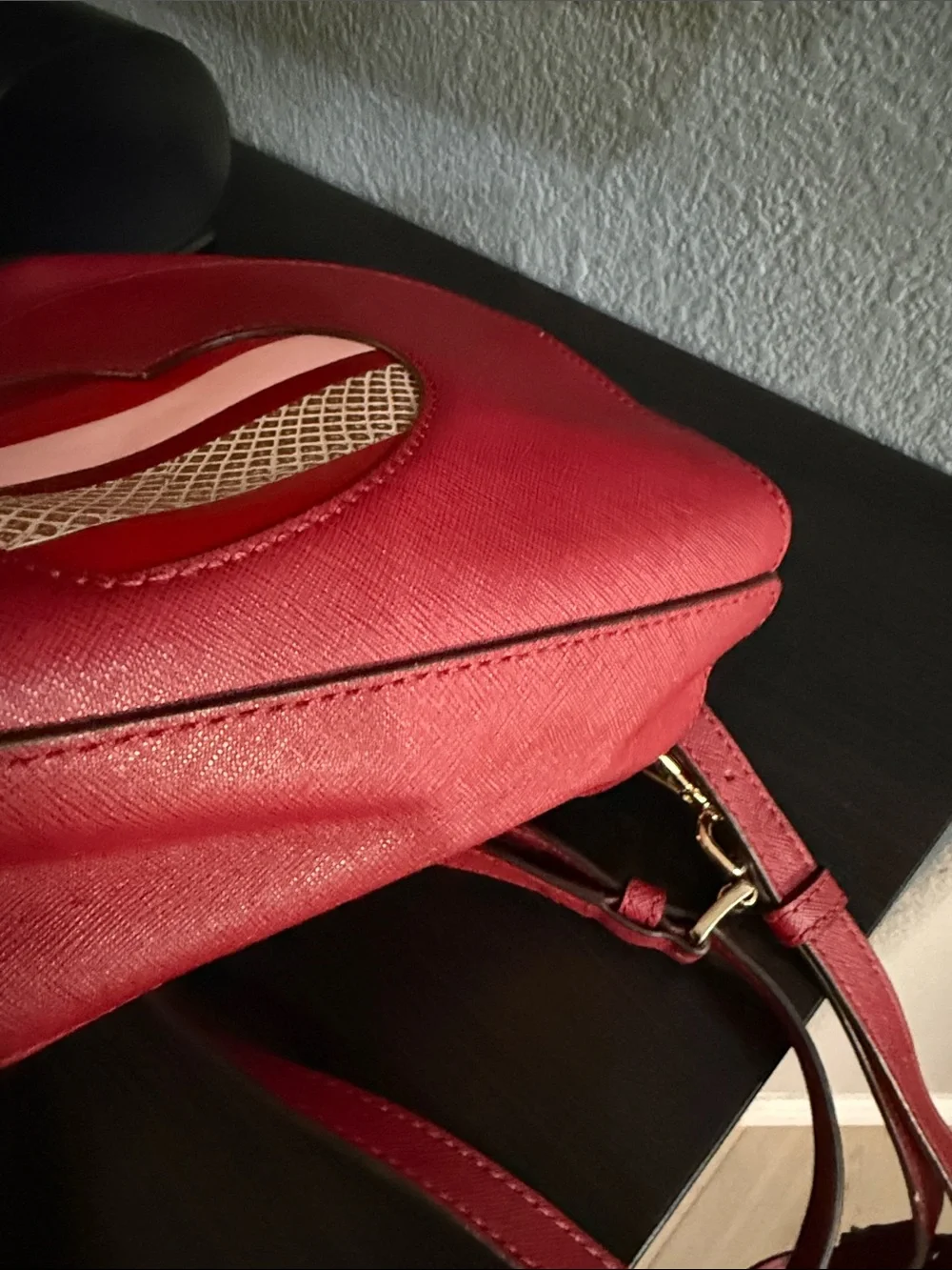 Michael Kors Burgundy Mini Backpack with Heart Patch